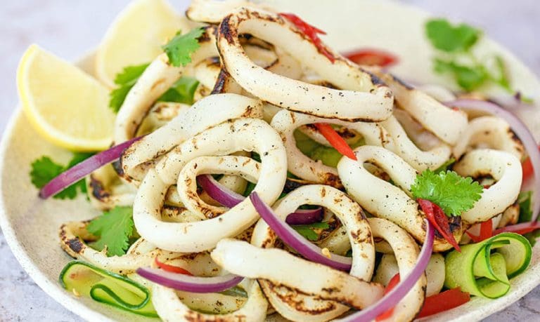 raw squid rings