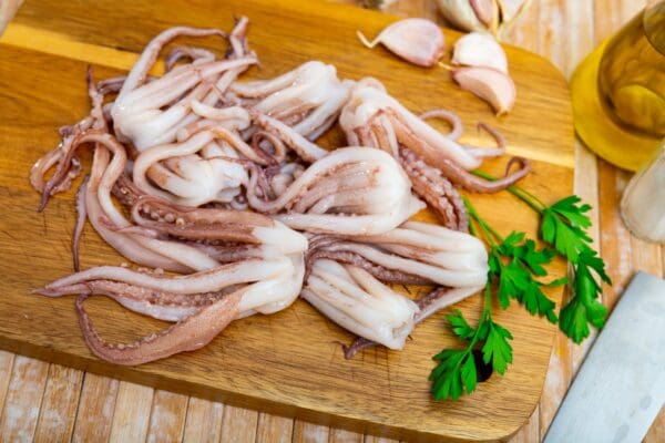 raw squid tentacles