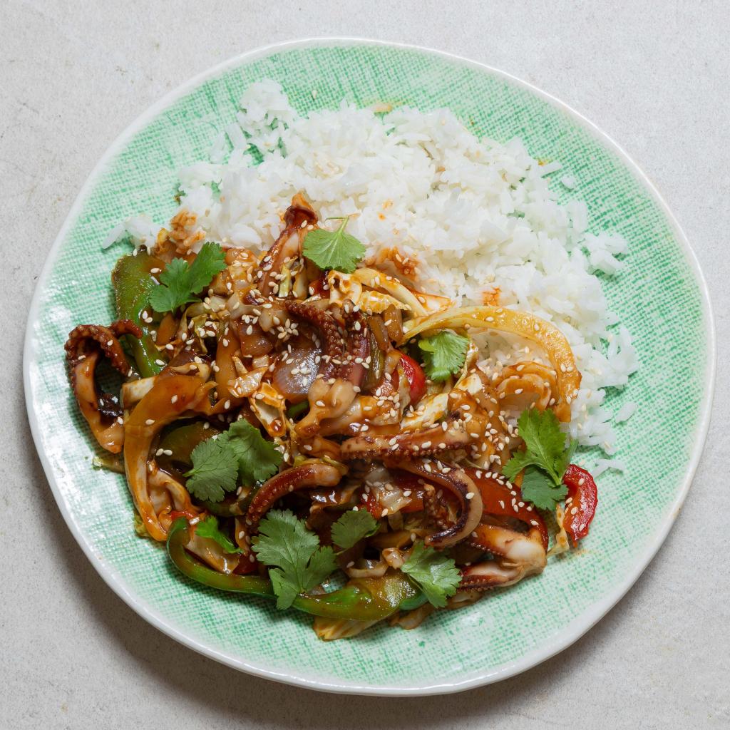 Korean Style Squid & Vegetable Stir-Fry - Markwell Foods New Zealand